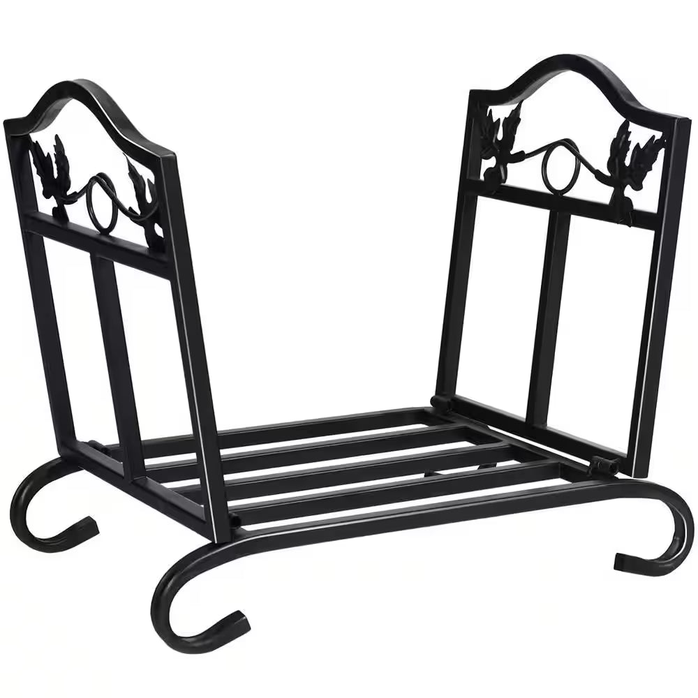 14.5 In. H X 17 In. D X 12.5 In. W Outdoor Folding Steel Firewood Rack Wood Storage Holder