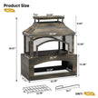 Fire Pits for outside Wood Burning, Outdoor Fireplace with Log Storage Rack, Freestanding Chiminea Fireplace with Mesh Screen and Pocker for Backyard Patio Party Camping Picnic, 37