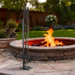 Wrought Iron Fireplace Tool Set, 3 PCS Fire Tool Set and Holder with Stand, Tongs, Fire Place Poker, for Indoor/Outdoor