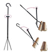 5-Pieces Iron Fireplace Tools Sets Fireplace Accessories Tools with Holder for Indoor Outdoor Fireplace Fire Pit Black