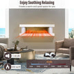50 In. Wall Mount 3-Sided Electric Fireplace in White with Thermostat and Remote, 12-Flame Colors, LED Side Lights