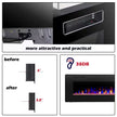 60 In. Wall Mounted Electric Fireplace with Remote Control, Timer and Touch Screen in Black