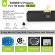 48 In, 50,000 BTU Black Coating Steel Outdoor Fire Table Propane Gas Fire Pit Table