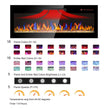 50 In. Wall Mounted Ultra Thin Tempered Glass Front Smart Electric Fireplace with Remote and Multi-Color Flame in Black
