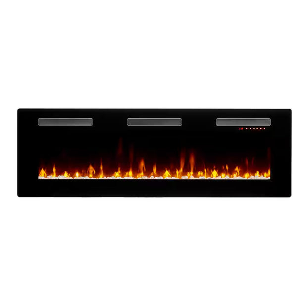 Sierra 60 In. Wall/Built-In Linear Electric Fireplace in Black