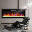50 In. Wall Mounted Ultra Thin Tempered Glass Front Smart Electric Fireplace with Remote and Multi-Color Flame in Black