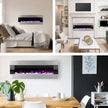 54 In. Stainless Steel Electric Fireplace with Wall Mount and Remote in Silver