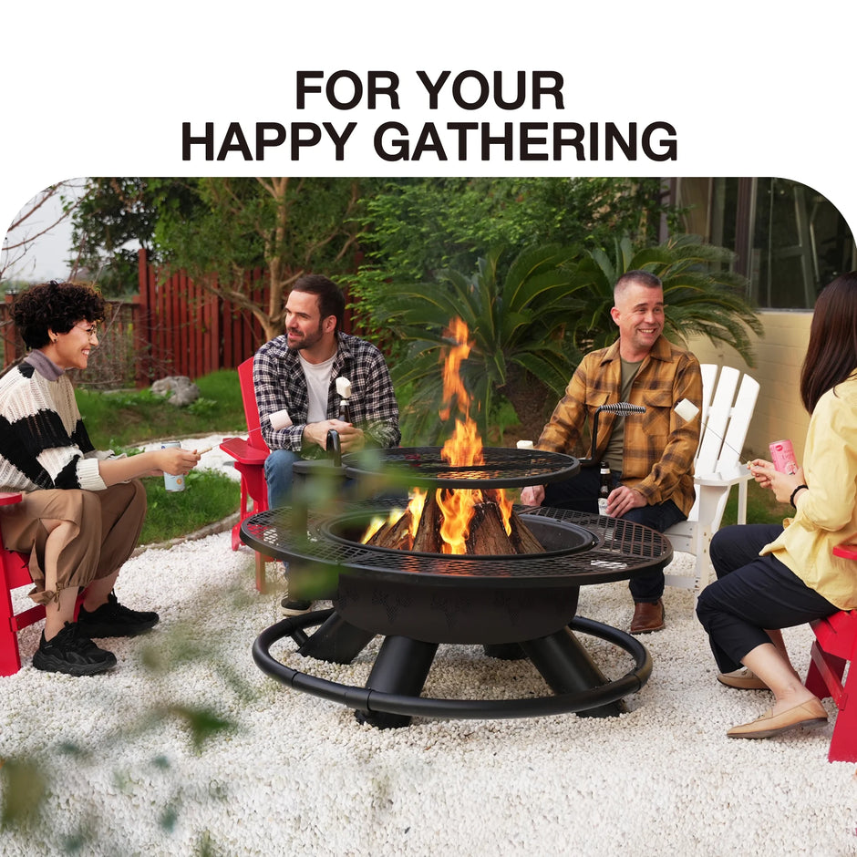Fire Pit with Grills Grate, 47