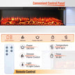 50 In. Wall Mount 3-Sided Electric Fireplace in White with Thermostat and Remote, 12-Flame Colors, LED Side Lights