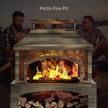 Fire Pits for outside Wood Burning, Outdoor Fireplace with Log Storage Rack, Freestanding Chiminea Fireplace with Mesh Screen and Pocker for Backyard Patio Party Camping Picnic, 37