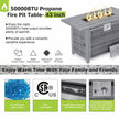 43 In. 50,000 BTU Light Gray Rectangle Rattan Wicker Outdoor Propane Fire Pit Table