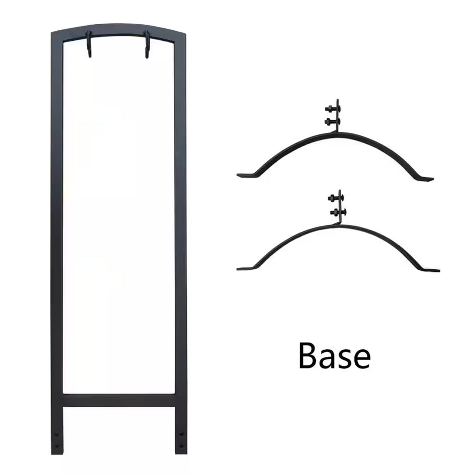 5-Pieces Iron Fireplace Tools Sets Fireplace Accessories Tools with Holder for Indoor Outdoor Fireplace Fire Pit Black