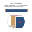 50 In. Wall Mounted Ultra Thin Tempered Glass Front Smart Electric Fireplace with Remote and Multi-Color Flame in Black