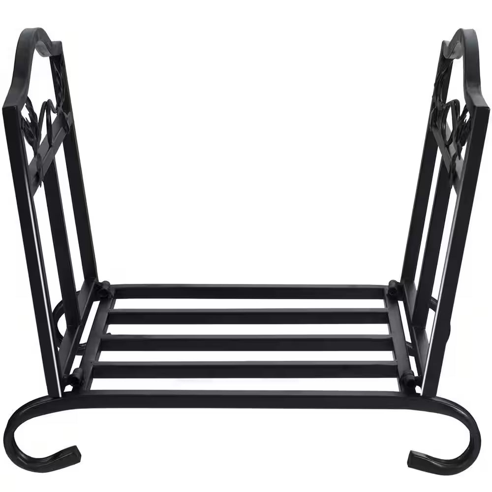 14.5 In. H X 17 In. D X 12.5 In. W Outdoor Folding Steel Firewood Rack Wood Storage Holder