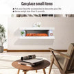 50 In. Wall Mount 3-Sided Electric Fireplace in White with Thermostat and Remote, 12-Flame Colors, LED Side Lights