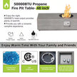 48 In. 50,000 BTU Rectangle Outdoor Propane Gas Fire Pit Table in Brown