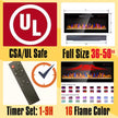 50 In. Wall Mounted Ultra Thin Tempered Glass Front Smart Electric Fireplace with Remote and Multi-Color Flame in Black