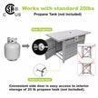 43 In. 50,000 BTU Light Gray Rectangle Rattan Wicker Outdoor Propane Fire Pit Table