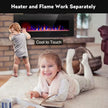 60 In. Wall Mounted Electric Fireplace with Remote Control, Timer and Touch Screen in Black