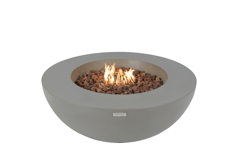Elementi  Lunar Bowl 42" Round Concrete Fire Table- Light Gray