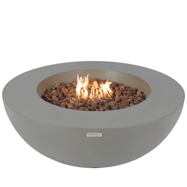 Elementi  Lunar Bowl 42" Round Concrete Fire Table- Light Gray