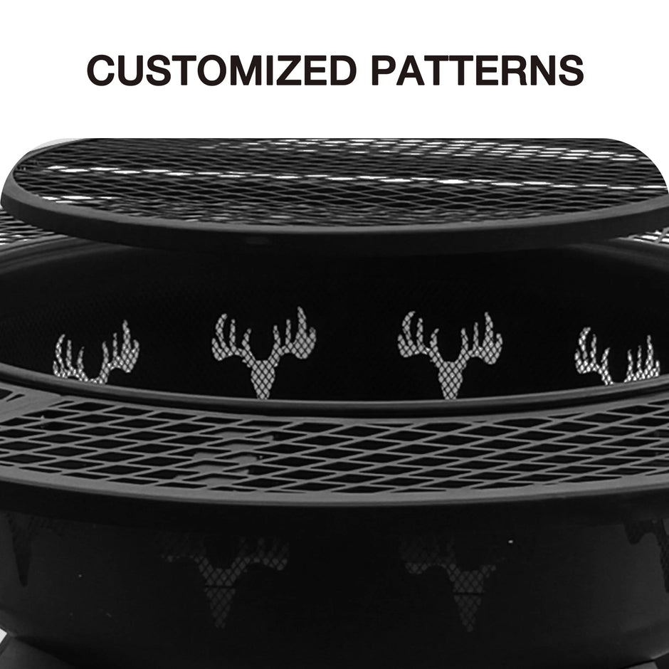 Fire Pit with Grills Grate, 47