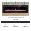 60 In. Wall Mounted Electric Fireplace with Remote Control, Timer and Touch Screen in Black