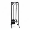 5-Pieces Iron Fireplace Tools Sets Fireplace Accessories Tools with Holder for Indoor Outdoor Fireplace Fire Pit Black