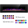 60 In. Wall Mounted Electric Fireplace with Remote Control, Timer and Touch Screen in Black