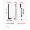Wrought Iron Fireplace Tool Set, 3 PCS Fire Tool Set and Holder with Stand, Tongs, Fire Place Poker, for Indoor/Outdoor