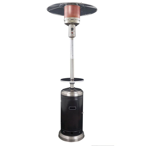 AZ Patio Heater Stainless Steel and Black Patio Heater with Table