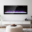 50 In. Wall Mounted Ultra Thin Tempered Glass Front Smart Electric Fireplace with Remote and Multi-Color Flame in Black