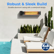 Infrared Outdoor Electric Space Heater, Wall Mounted Electric Patio Heater, 1500 Watts