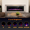 60 In. Wall Mounted Electric Fireplace with Remote Control, Timer and Touch Screen in Black