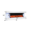 50 In. Wall Mount 3-Sided Electric Fireplace in White with Thermostat and Remote, 12-Flame Colors, LED Side Lights