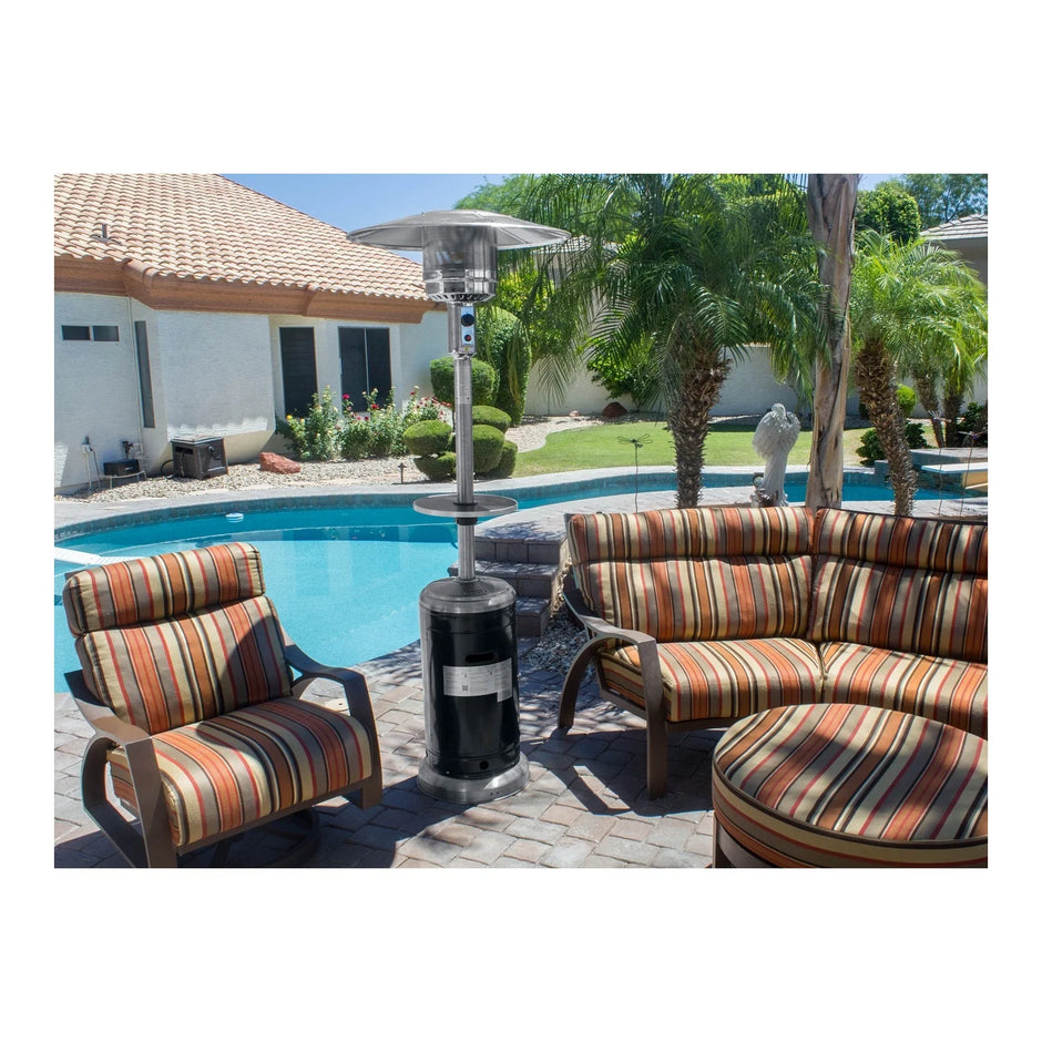AZ Patio Heater Stainless Steel and Black Patio Heater with Table