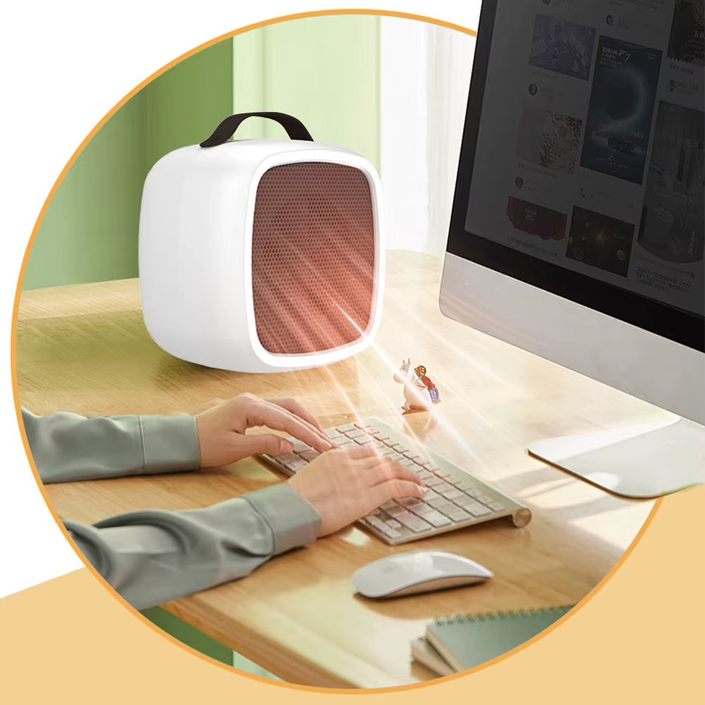 500W Heater Fast Heating Portable Small Space Lightweight Desktop Warm Air Heater Indoor Office Household Warmer Fan