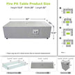42 In. 50,000 BTU Propane Fire Pit Table Rectangle Outdoor Propane Gas Firepit with LED Light
