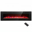 60 In. Wall Mounted Electric Fireplace with Remote Control, Timer and Touch Screen in Black