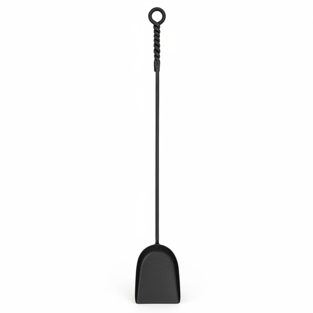36 In. Tall Black Extra-Long Rope Design Fireplace Shovel