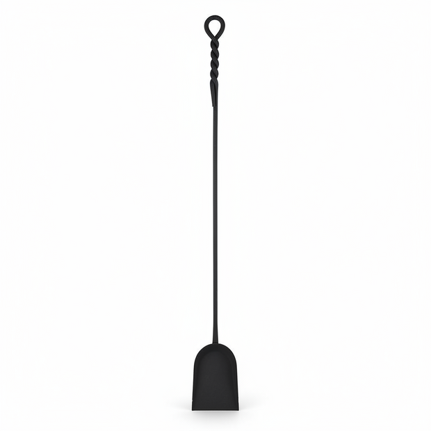 36 In. Tall Black Extra-Long Rope Design Fireplace Shovel