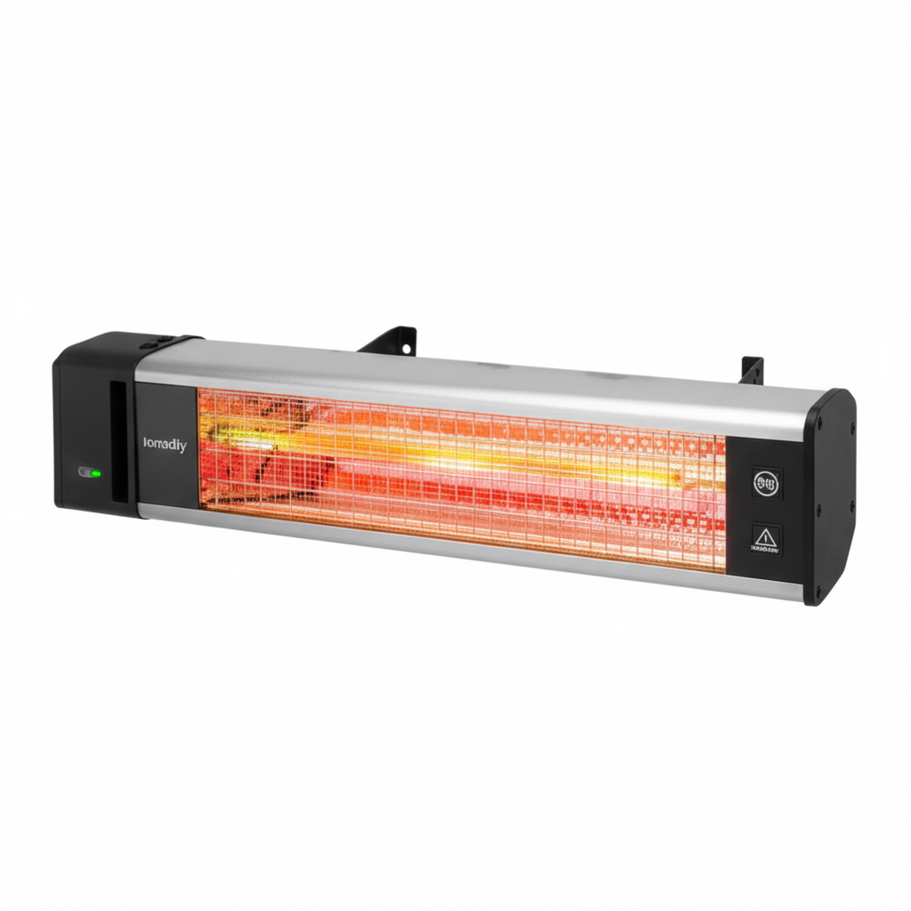 Infrared Outdoor Electric Space Heater, Wall Mounted Electric Patio Heater, 1500 Watts