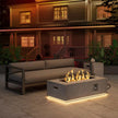 42 In. 50,000 BTU Propane Fire Pit Table Rectangle Outdoor Propane Gas Firepit with LED Light
