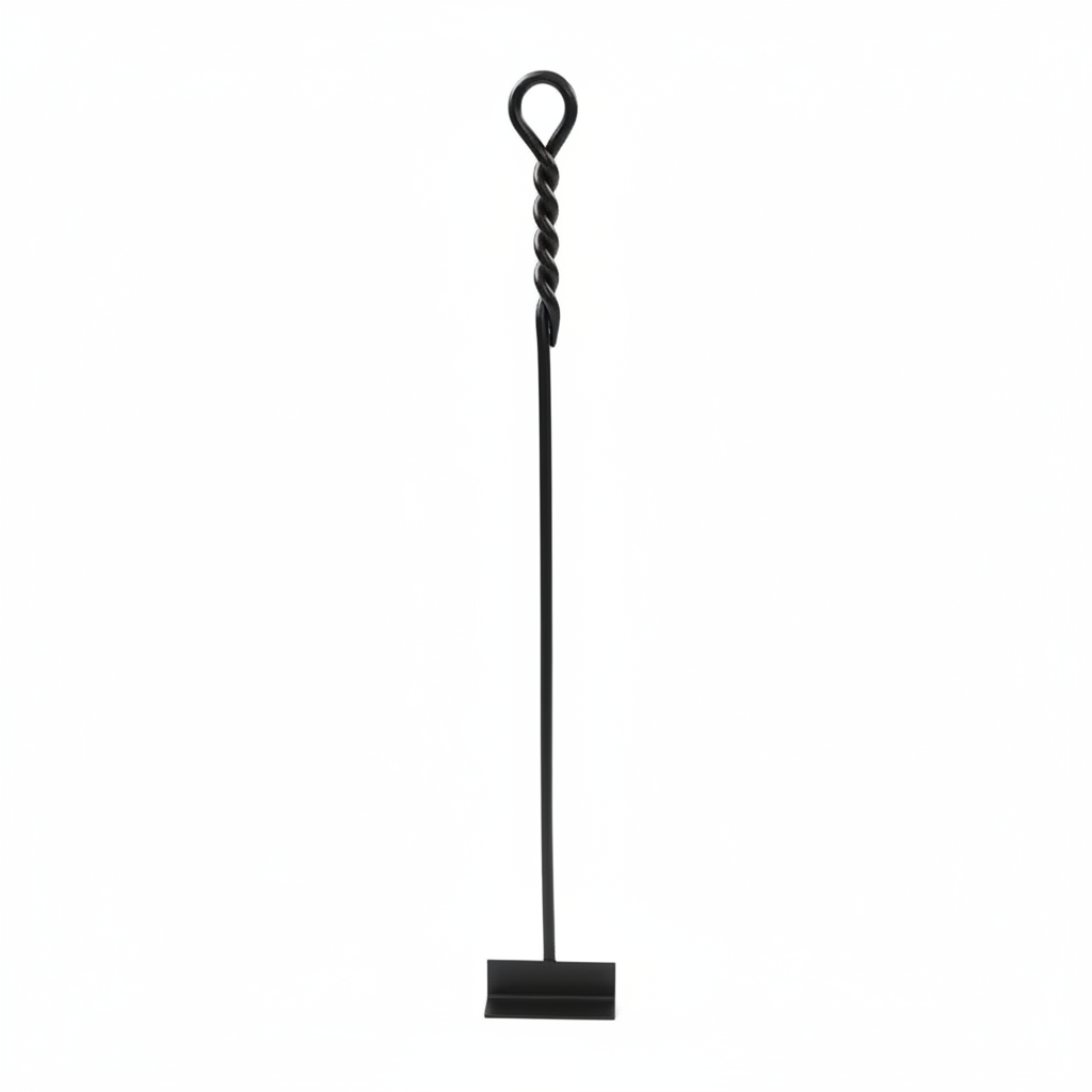 28 In. Tall Black Rope Design Standard Fireplace Ash Hoe