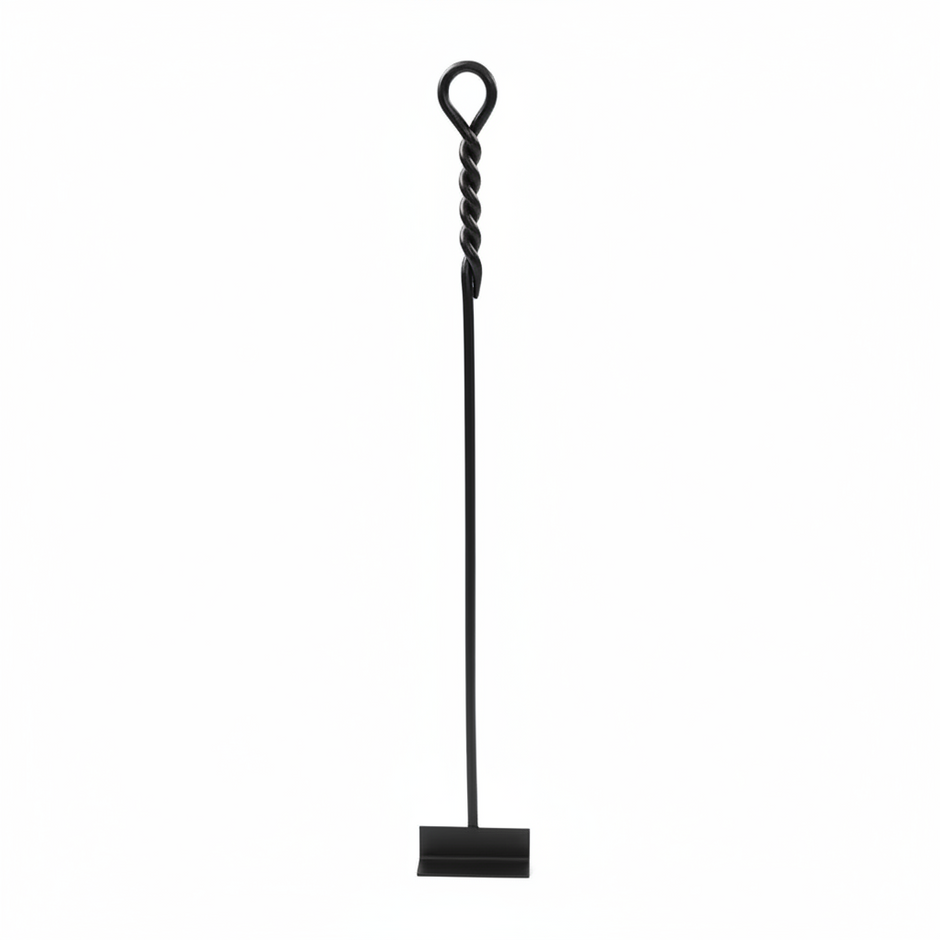 28 In. Tall Black Rope Design Standard Fireplace Ash Hoe
